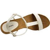 Style & Co. Mulan Wedge Slip On Open Toe Textured Elastic Sandals White 6.5M