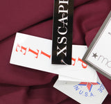 Xscape Petite Scuba V-Neck Ruched Ruffled Gown Dress 4452XP Wine Red 8P