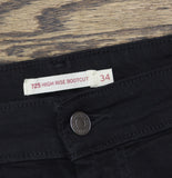 Levi's 725 High Rise Stretch Bootcut Jeans 92911670 Soft Black 34