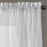Regal Home Embroidered Voile Sheer Rod Pocket Single Curtain Panel White 54 x 84
