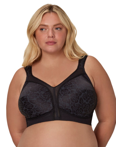Playtex Bra 18 Hour Ultimate Shoulder Comfort Wirefree Wide Straps Black 42G