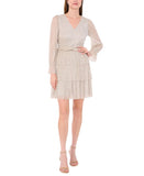 1. State Womens Metallic Crinkled Tiered Fit & Flare Cocktail Dress Silver S