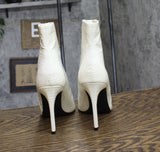 INC International Concepts Womens Sarishaa Zip Booties White Crocodile 9.5M