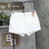 Levis Womens 501 Original Shorts Button Fly Jean Jorts Disco Nights White 30