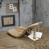 A New Day Sonia Rhinestone Pointed Toe Heels 94567885 Beige Brown 11M