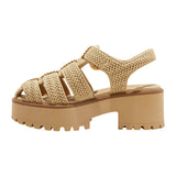 Wild Fable Womens Elide Raffia Fisherman Platform Heels 92611257 Tan Brown 9.5M