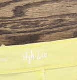Style & Co. Womens Curvy Cuffed Capri Jeans Distressed Sunbeam Yellow 16