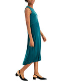 Alfani Womens Mixed-Media Midi Dress 100107596MS Green S
