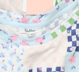 Roudelain Womens Printed Sleeveless Nightgown Knit EHJS362M Ditsy Check Blue L