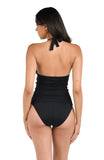 La Blanca Womens Standard Island Goddess Halter Tankini Swim Top LB0IG84 Black 6