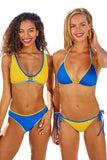 Becca Womens Crinkle Crush Textured Bikini Bottom 128457 Ocean Blue XS