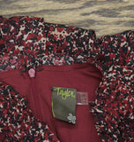 Taylor Womens Petite Long-Sleeve Chiffon Dress 3109P Crimson / Black 10P