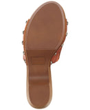 Sun + Stone Womens Alina Studded Platform Sandals 10011740200 Cognac Brown 7M