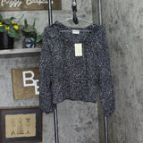 Universal Thread Womens Balloon Long Sleeve Blouse 92235285 Black Abstract M