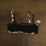 Bar III In My Skin Bandeau Bikini Top MBIM25153 Black Natural Multi M