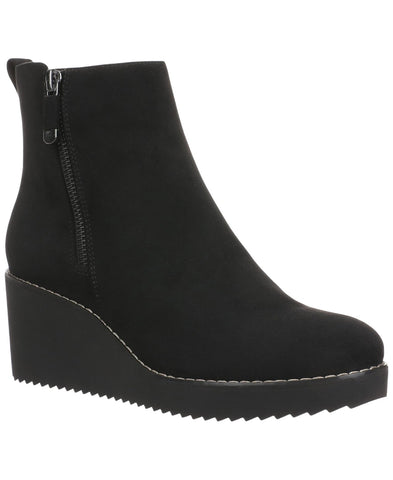 Style & Co. Womens Sayylor Wedge Booties 10019630400 Black Microsuede 7.5M