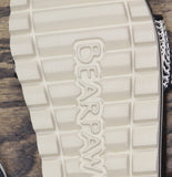 Bearpaw Platform Woven Raffia Buckle Open Toe Slingback Sandals Black / White 9M