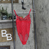 B.tempt'd By Wacoal Womens Lace Kiss Bodysuit 936282 Red S