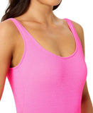California Waves Womens Wild Cat Print One-Piece Swimsuit Azalea Pink M
