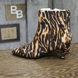 A New Day Womens Tigris Boots Block Heel Ankle Tiger Print Brown Multi 7.5M