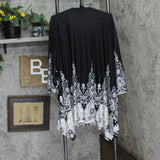 White Mark Womens Plus Size Dulce Tunic Top Black / White 4X