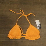 Salt + Cove Crochet Halter Triangle Bikini Swim Top Tangerine Zing Orange L