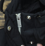 Universal Thread Zip Hooded Winter Parka Jacket with Snap Storm Flap Black XL
