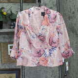 Alex Evenings Floral Printed 3/4 Sleeve Top Pullover Pink Blush / Multi SP