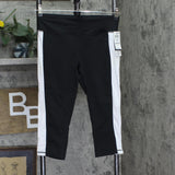 Id Ideology Petite Colorblocked Cropped Capri Leggings Noir White / Black PM