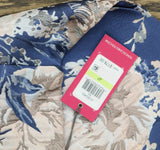 Vince Camuto Womens Petite Jacquard Fit & Flare Dress Blue Floral 4P