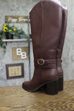 A New Day Rhonda Under-Knee Heeled Boots 94637584 Burgundy Red 8M