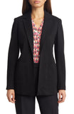 Anne Klein  Collection Compression Notch Collar Blazer Jacket Asphalt Black L