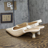 A New Day Womens Milan Raffia Slingback Heels 92611221 Beige Brown 11M