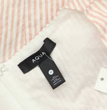 Aqua Womens Stripe Poplin Front Tie Mini Dress S2098D-2BL Rose Pink / White M