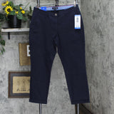 Nautica Jeans Womens Chino Ankle Pants 1784510 Navy Blue 10