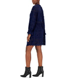Tahari Asl Womens Lace Mock-Neck Shift Dress 2AM194-T2 Navy Blue 6
