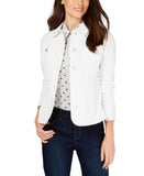 Charter Club Womens Button Up Petite Denim Twill Trucker Jacket Bright White PXL