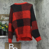 Woolrich X TGT Buffalo Check Pullover Fuzzy Sweater 94611933 Black / Red M
