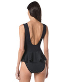 Vince Camuto High Neck Skirted One Piece Swimsuit V1T978 Black 8