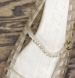 Karl Lagerfeld Paris Womens Juliska Mary Jane Jelly Flats KL265546 White Gold 8M