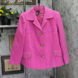 RQT  Button Front Fleece Peacoat Jacket Pink 16W