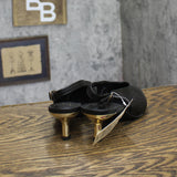 A New Day Womens Samantha Heels Slingback Faux Leather Black / Gold 6.5M