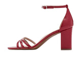 Naturalizer Womens Textured Faux Leather Heidi Block Heels Heartflame Red 8W