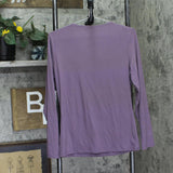 32 Degrees Womens Long-Sleeve Scoop Neck Top Fig Purple L