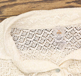 PQ Button Up Half Sleeve Cover Up Ivory Off White / Gold Shimmer