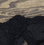 Becca Womens Colette Crochet Flower Halter Swim Bikini Top 843157 Black D