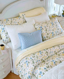 Laura Ashley Meadow Floral Cotton 3-Pc. Duvet Cover Set Blue Multi Queen
