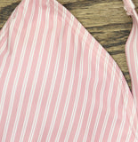 Michael Michael Kors Voyage Stripe V-Neck One Piece Swimsuit Rosewater Pink 8