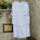 State Of Day Womens 2-Pc. Silk Touch Short Sleeve Pajama Set Eventide Blue 2XL