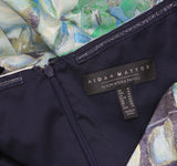 Aidan Mattox by Adrianna Papell Floral Jacquard Pleated Gown Dress Blue Multi 10